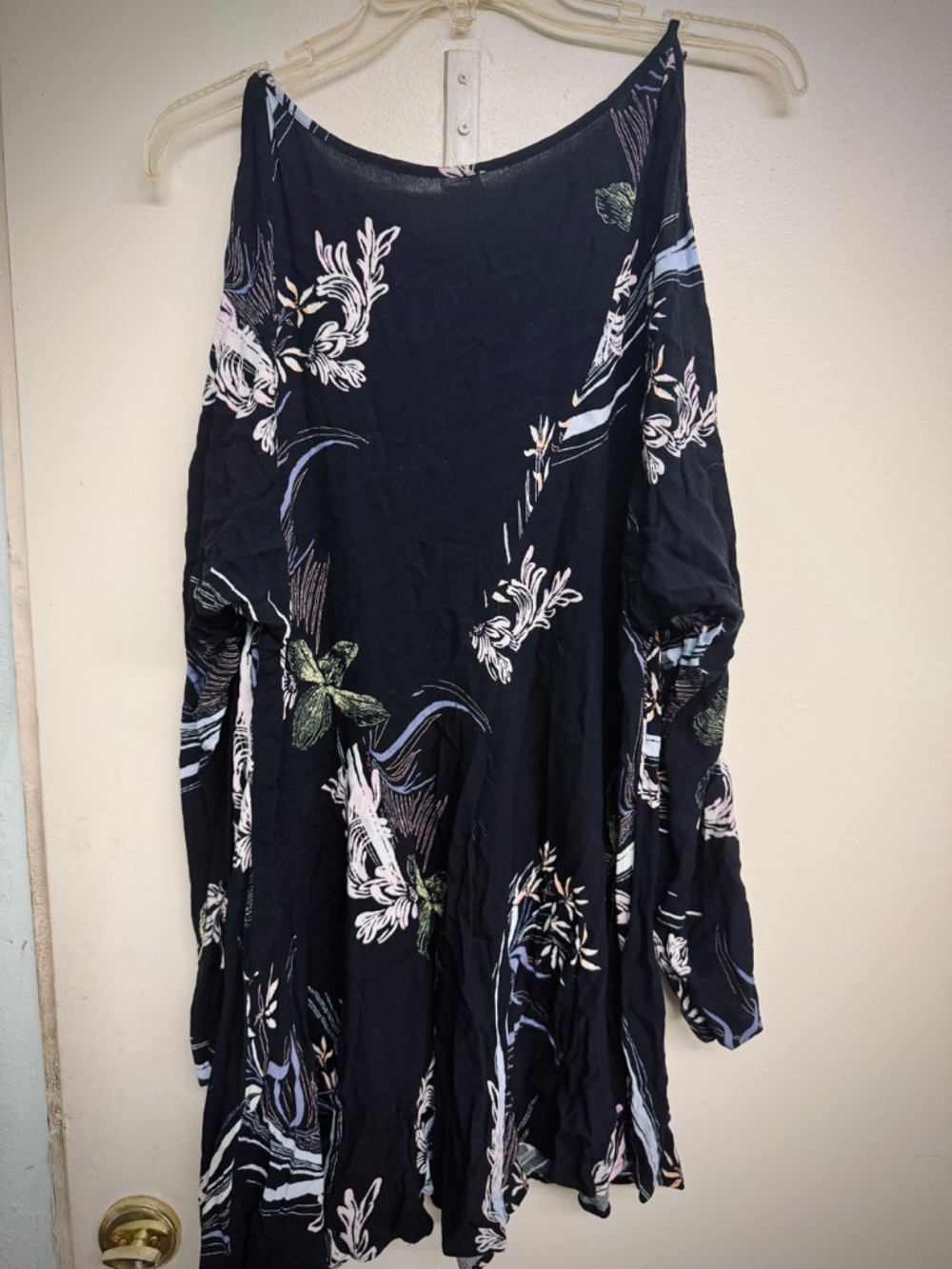 Free People Black and Pastel Floral Mini Dress - Picture 2 of 3